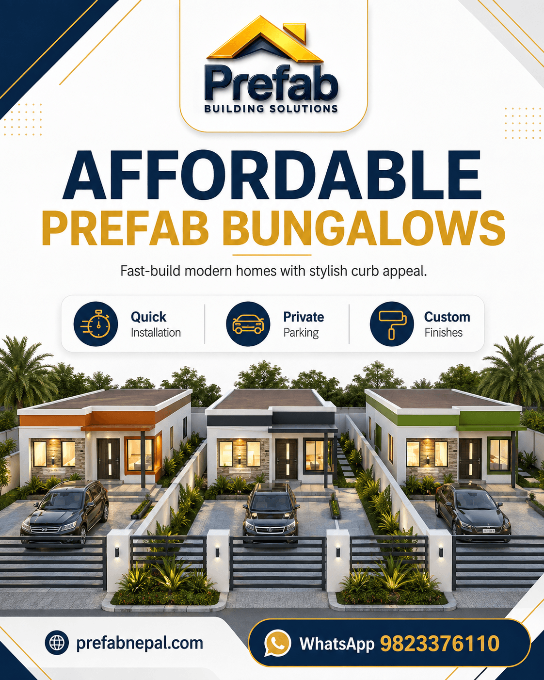 Affordable Prefab Bungalow house model reference by Prefab House Nepal