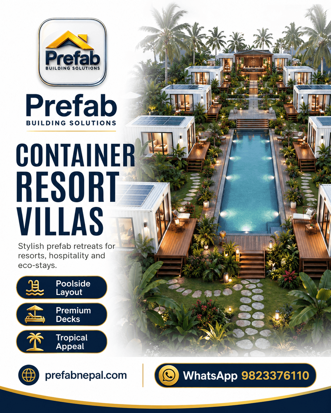 Container Resort Villas house model reference by Prefab House Nepal