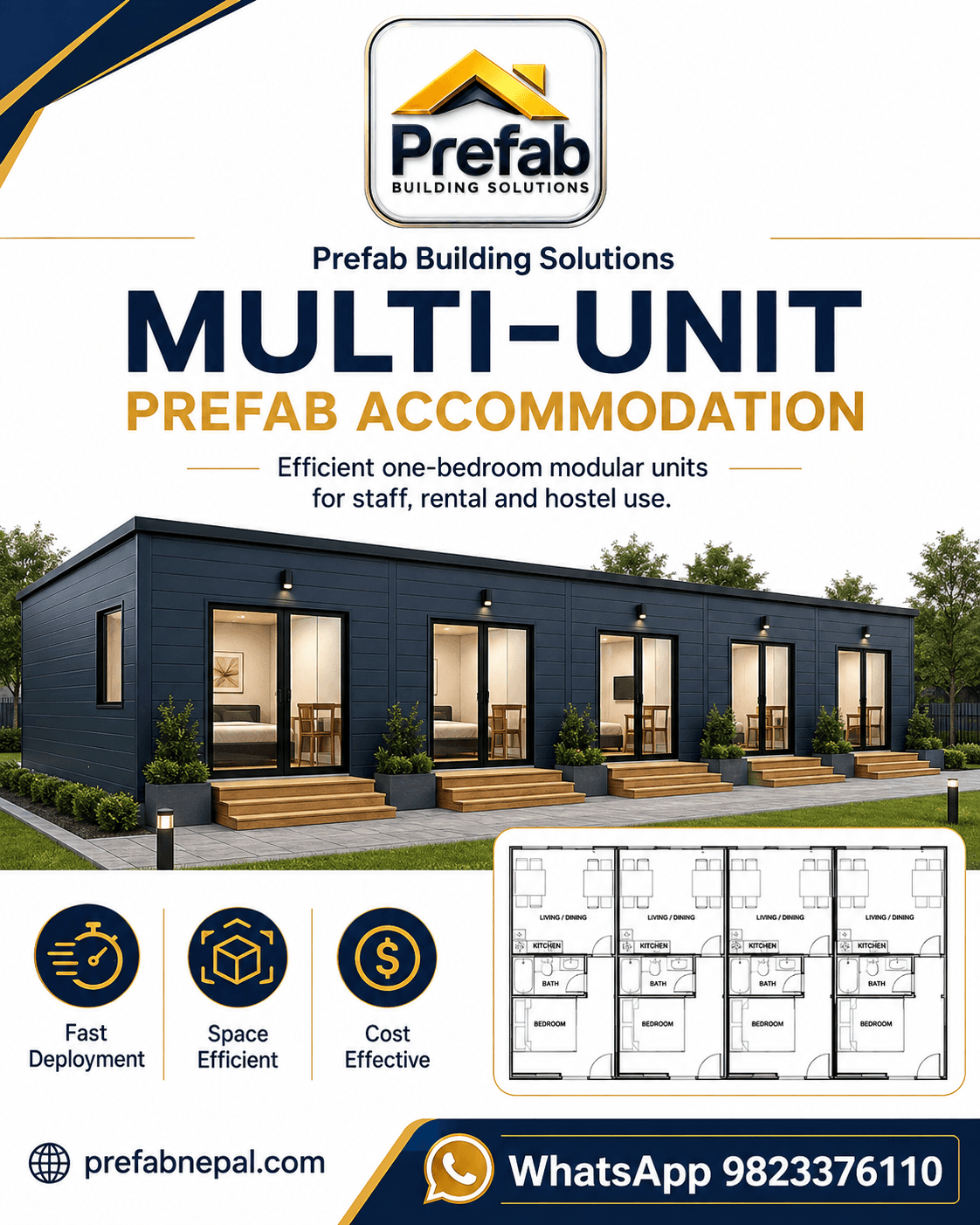 Multi-Unit Prefab Accommodation house model reference by Prefab House Nepal