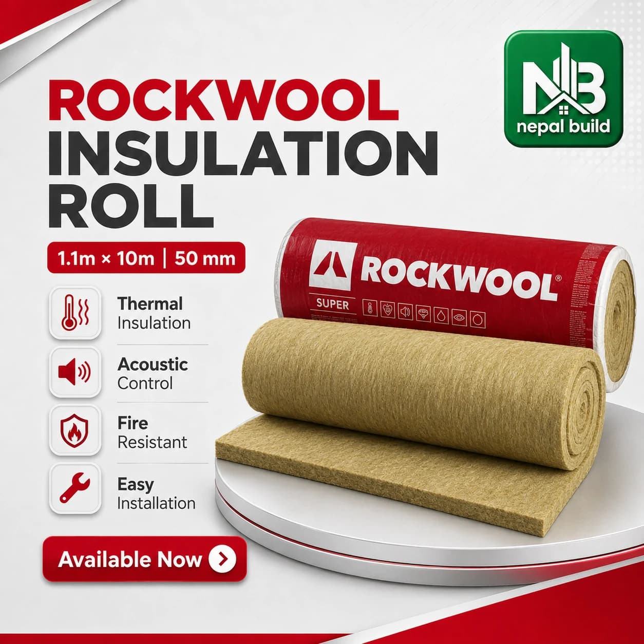 Rockwool Rolls Standard product for Nepal catalog