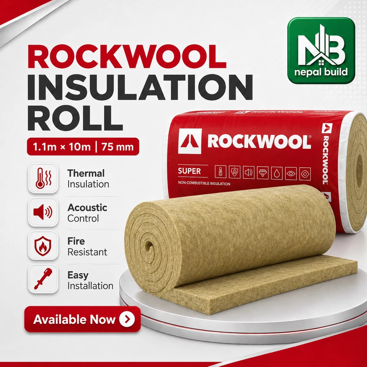 Rockwool Rolls Premium product for Nepal catalog